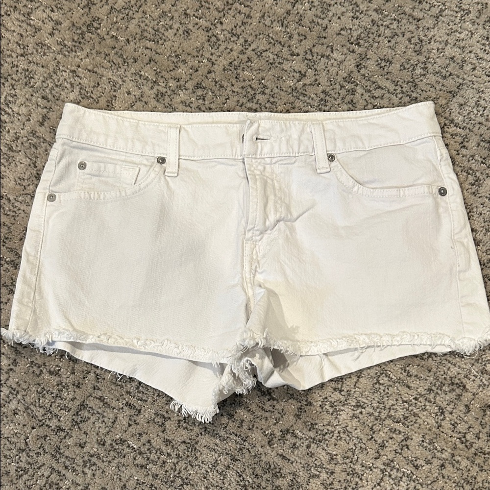 7 For All Mankind White Jean Shorts